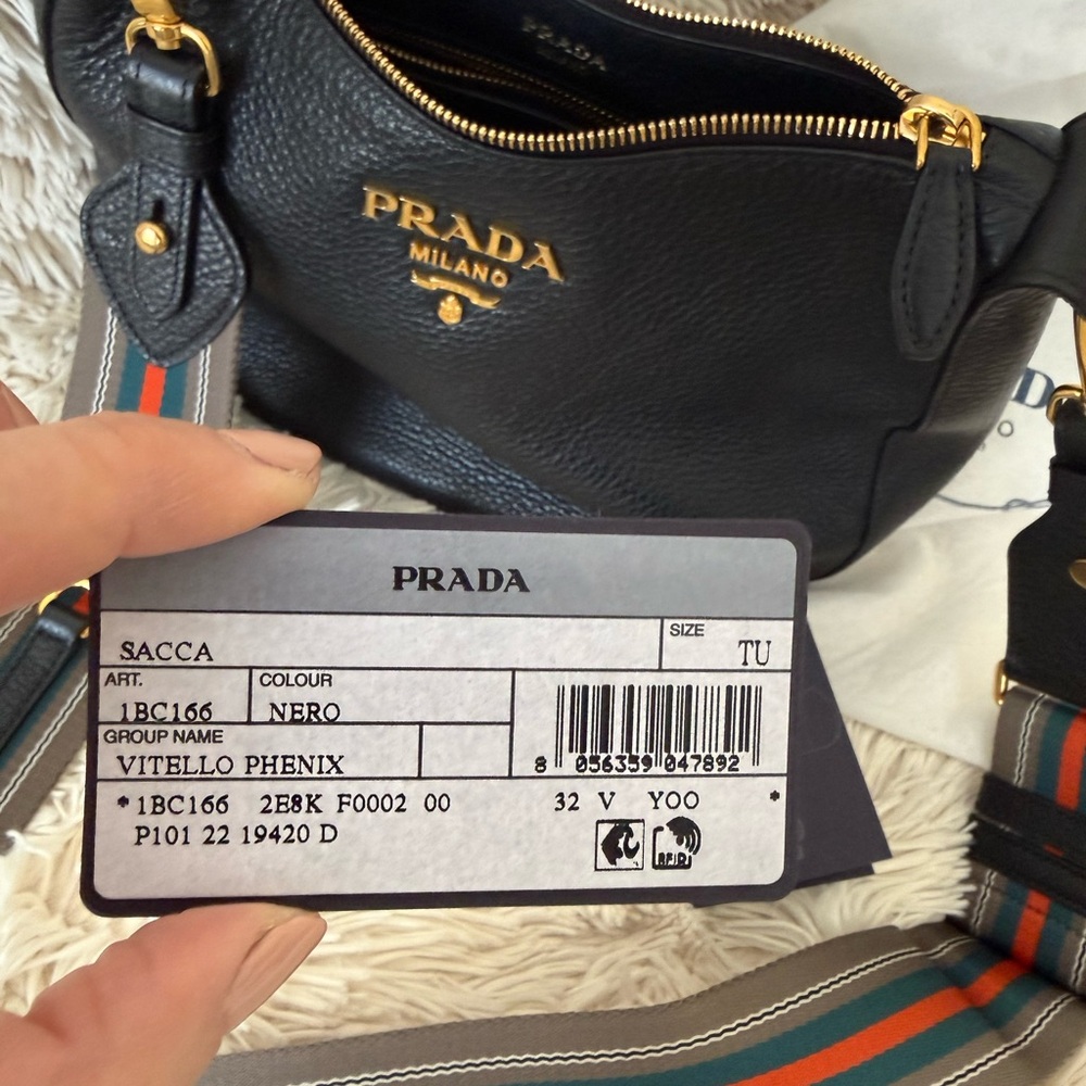 Prada Black Pebbled Leather Shoulder Bag Phenix Vitello - Picture 7 of 8
